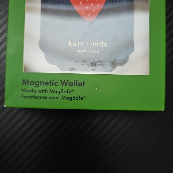 Kate Spade New York Blue Strawberry Magnetic Phone Wallet Works w. MagSafe - Picture 3 of 6